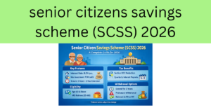 Senior Citizens Savings Scheme (SCSS) 2026 infographic showing interest rate 8.2%, ₹30 lakh investment limit, eligibility, tax benefits and withdrawal options